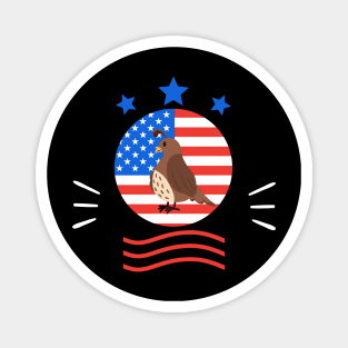 Quail USA American Flag Magnet